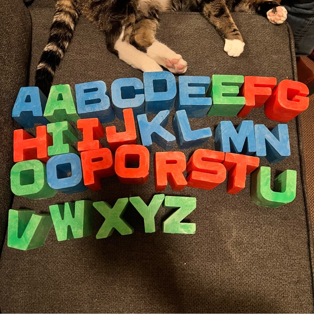 1971 Mattel Tuff Stuff Alphabet Block Complete Set